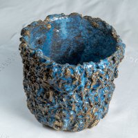 Cache-pot bleu/marron n°1                                                        