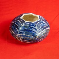 vase rond bleu-blanc n°9
